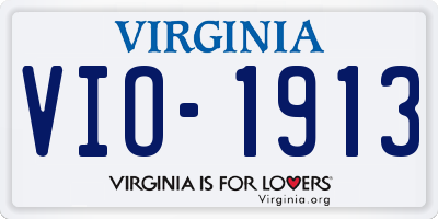 VA license plate VIO1913