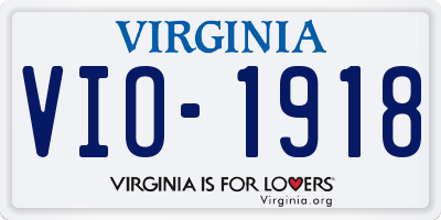 VA license plate VIO1918