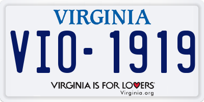 VA license plate VIO1919
