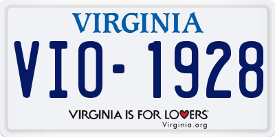 VA license plate VIO1928