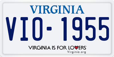 VA license plate VIO1955