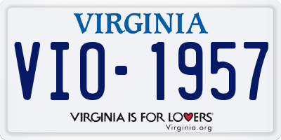 VA license plate VIO1957