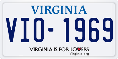 VA license plate VIO1969