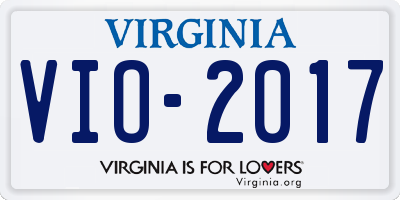 VA license plate VIO2017
