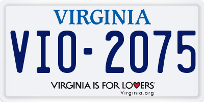 VA license plate VIO2075