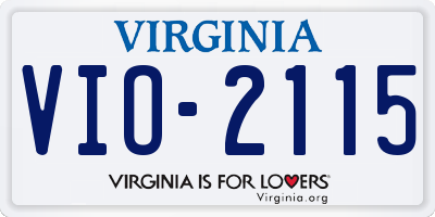 VA license plate VIO2115