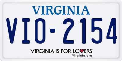 VA license plate VIO2154