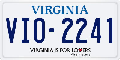 VA license plate VIO2241