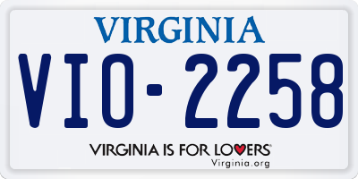 VA license plate VIO2258