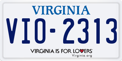 VA license plate VIO2313