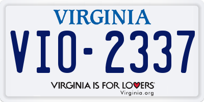 VA license plate VIO2337
