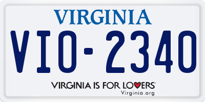 VA license plate VIO2340