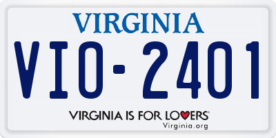 VA license plate VIO2401