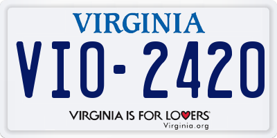 VA license plate VIO2420