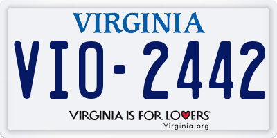 VA license plate VIO2442