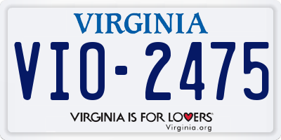 VA license plate VIO2475