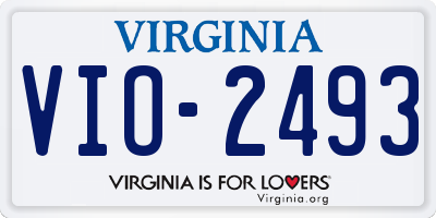 VA license plate VIO2493
