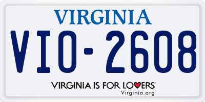 VA license plate VIO2608