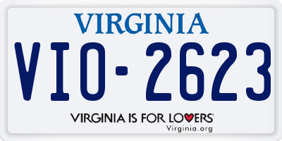 VA license plate VIO2623