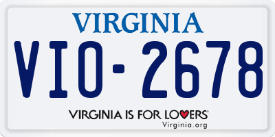 VA license plate VIO2678