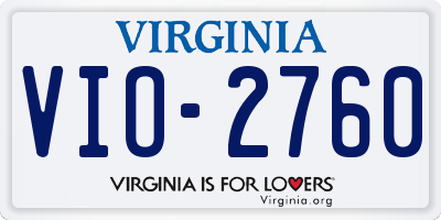 VA license plate VIO2760