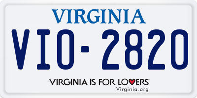 VA license plate VIO2820