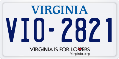 VA license plate VIO2821