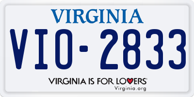 VA license plate VIO2833