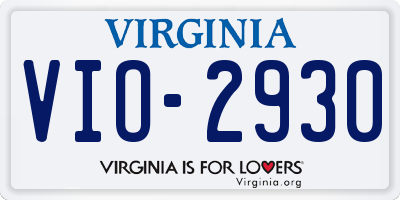 VA license plate VIO2930