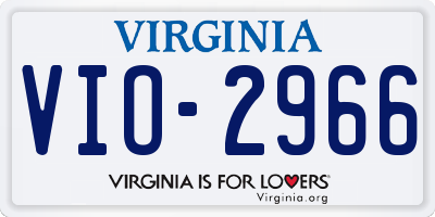 VA license plate VIO2966