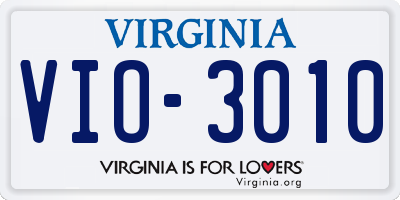 VA license plate VIO3010