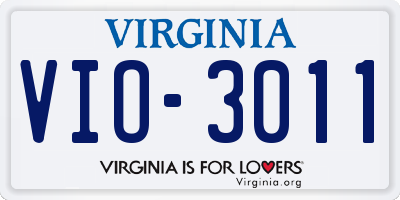 VA license plate VIO3011
