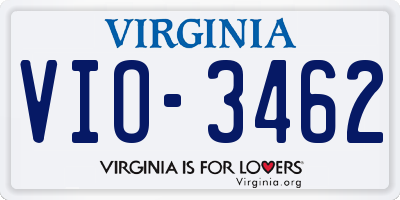 VA license plate VIO3462