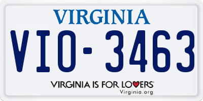 VA license plate VIO3463
