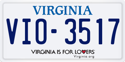 VA license plate VIO3517
