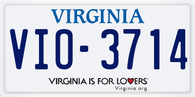 VA license plate VIO3714