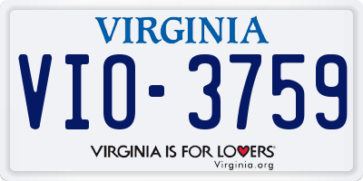 VA license plate VIO3759