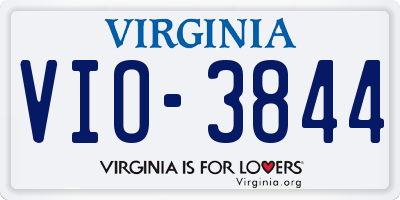 VA license plate VIO3844