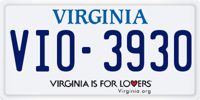 VA license plate VIO3930