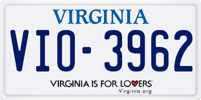 VA license plate VIO3962