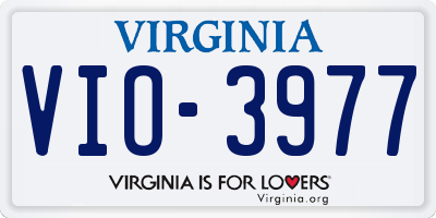 VA license plate VIO3977