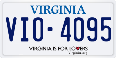 VA license plate VIO4095