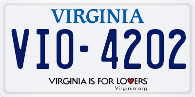 VA license plate VIO4202