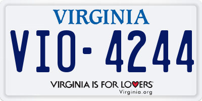 VA license plate VIO4244