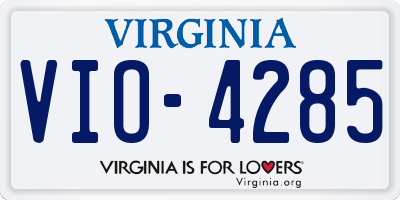 VA license plate VIO4285