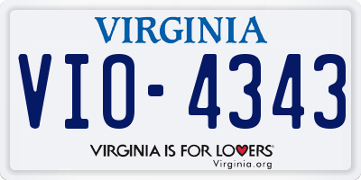 VA license plate VIO4343