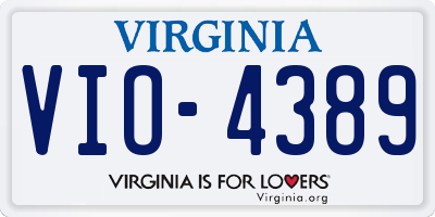 VA license plate VIO4389