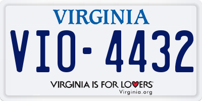 VA license plate VIO4432