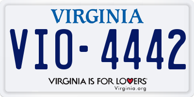 VA license plate VIO4442