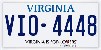VA license plate VIO4448